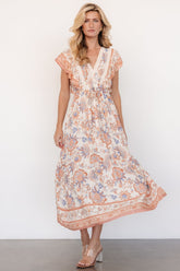 Maggie Maxi Dress | Cream Multi - Baltic Born